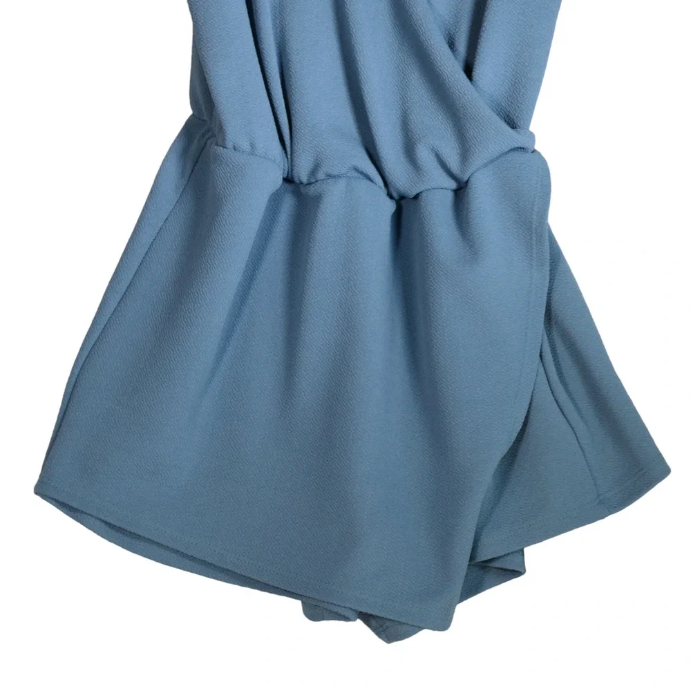 Kimchi Blue Anthropologie Romper Womens Small Blue Stretch Textured Boho - Picture 8 of 13